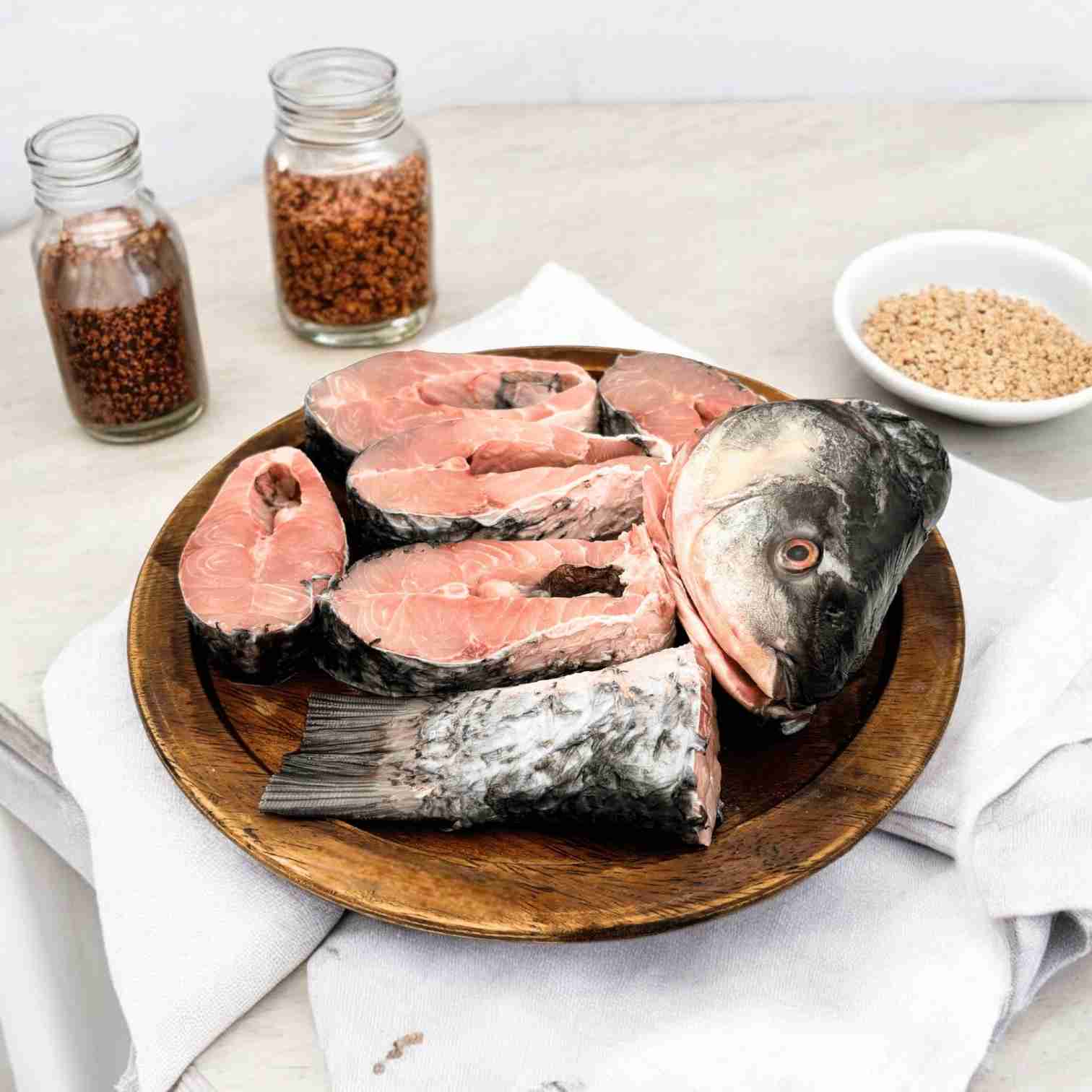 Freshwater Rohu (Rui) Medium - Whole Fish with Head(1kg - 1.2 kg)
